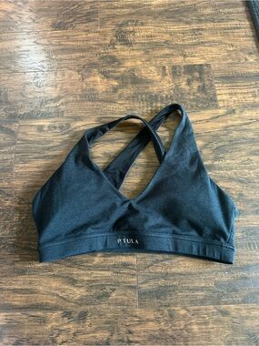 P'tula Black Cross-Back Bralette Sports Bra